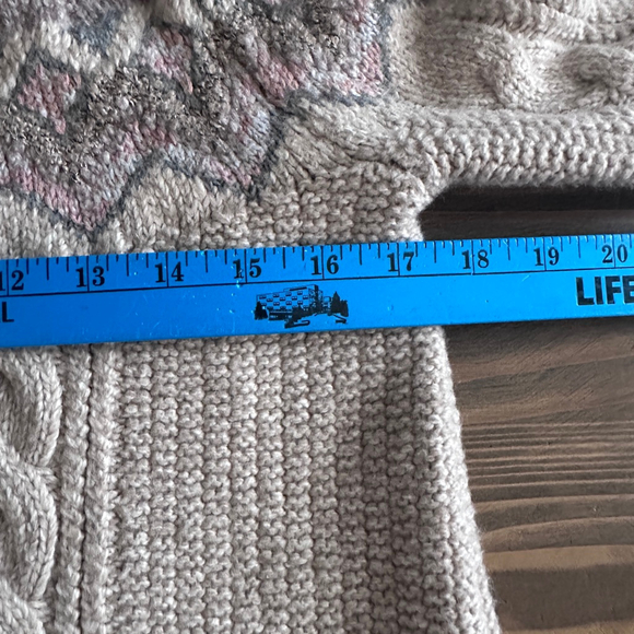 Chico’s 1P Fair Isle Turtleneck Sweater Beige - Picture 6 of 7